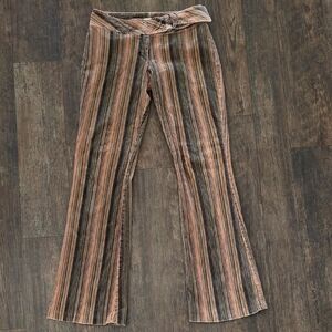 Vintage 70's Hipsters Corduroy Striped Flare Pants
